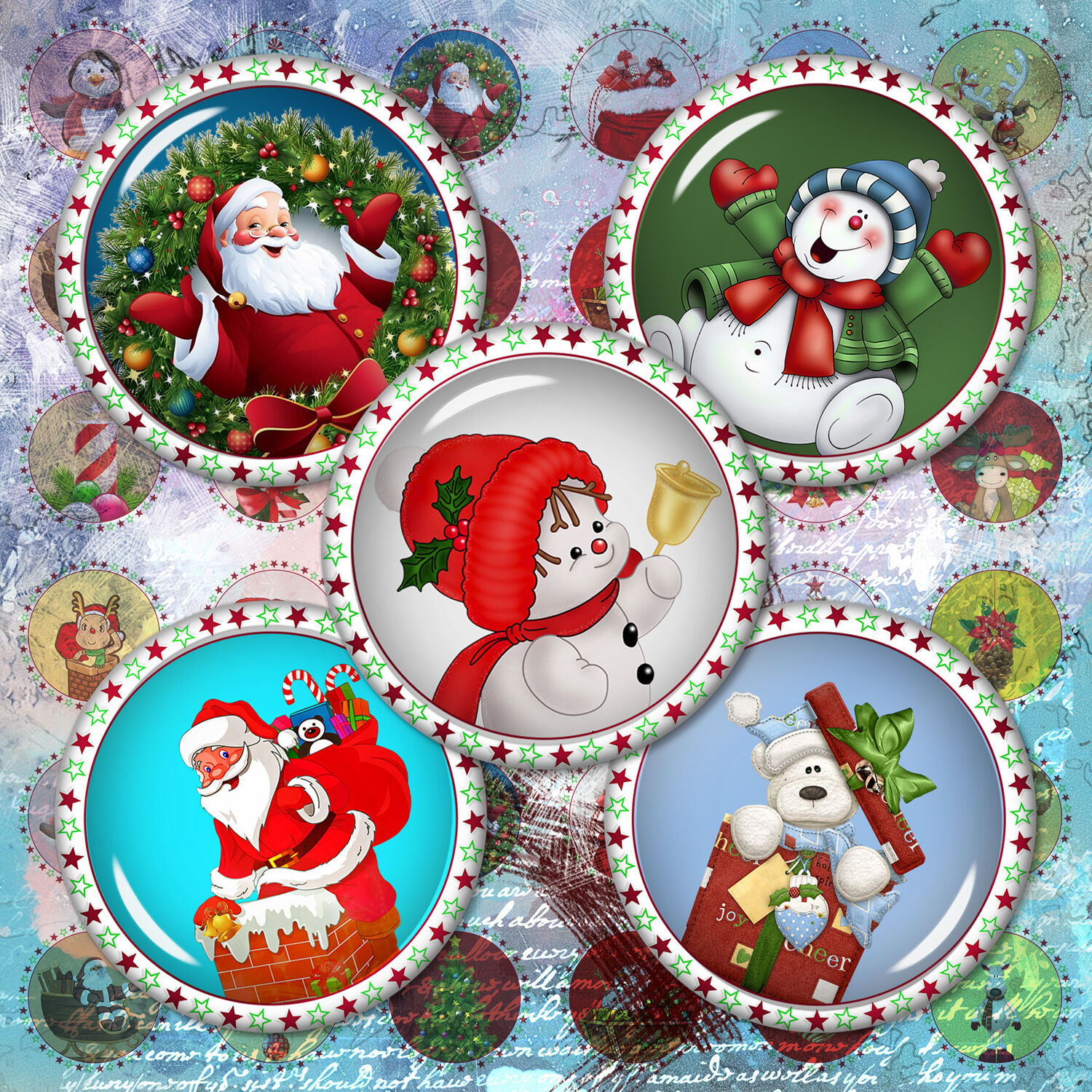 Retro Christmas Digital Collage Sheet By Denysdigitalshop Thehungryjpeg Com