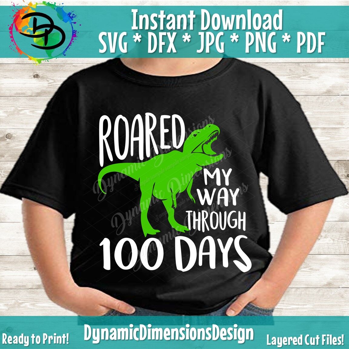 100th Day Of School Svg 100 Days Svg T Rex Svg Dinosaur Svg 100 Da By Dynamic Dimensions Thehungryjpeg Com
