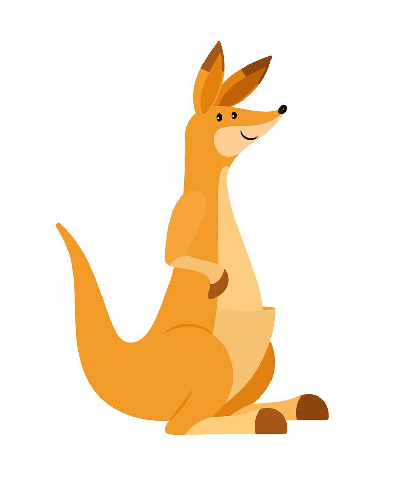 Kangaroo. Cute vector wallaby illustration, cartoon kangaroo or wallar By  SmartStartStocker | TheHungryJPEG
