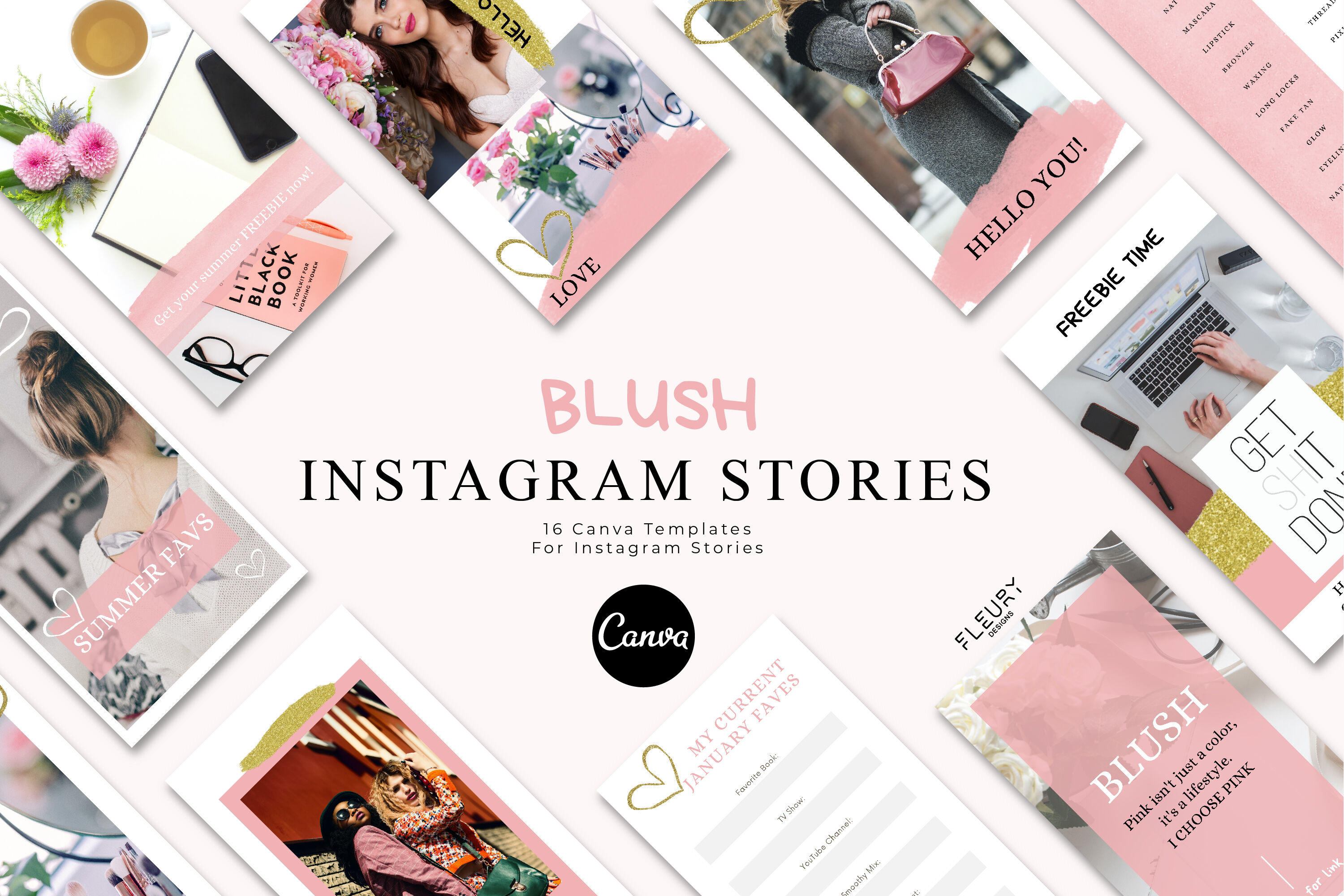 BLUSH - Instagram Story Templates for Canva By Christine Fleury |  TheHungryJPEG