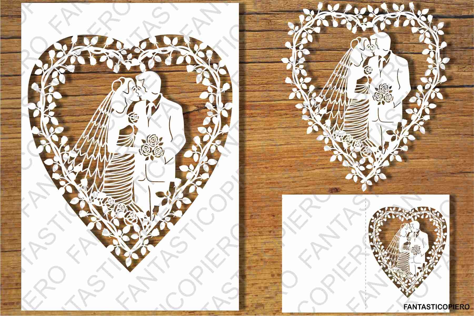 Wedding Card Svg Files For Silhouette Cameo And Cricut By Pierographicsdesign Thehungryjpeg Com