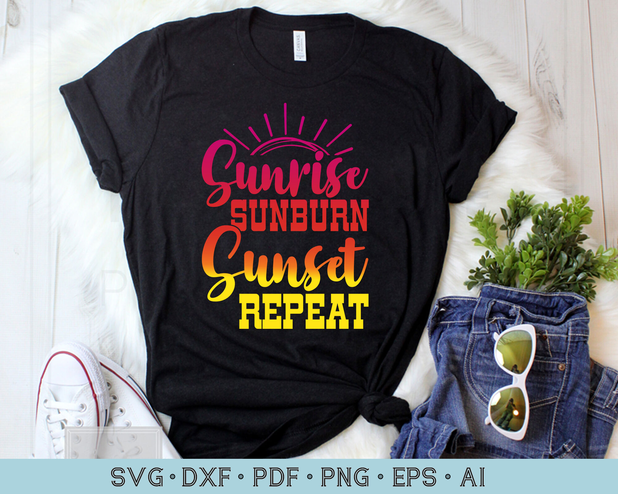 Sunrise Sunburn Sunset Repeat SVG Design By Creative Art