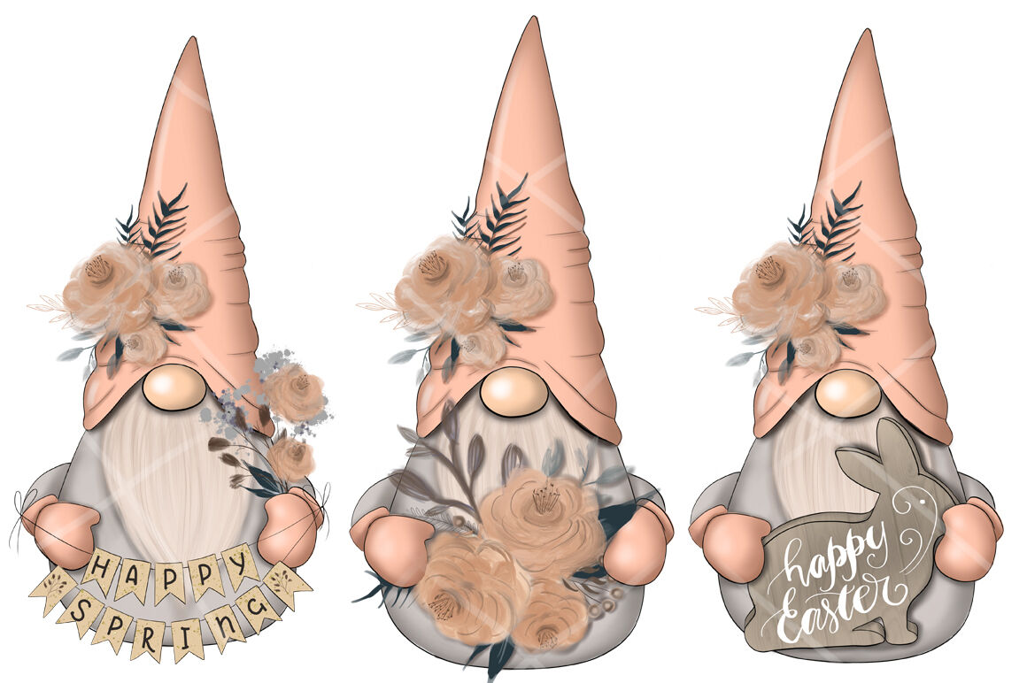 10 Easter Gnomes - Clipart Collection 216