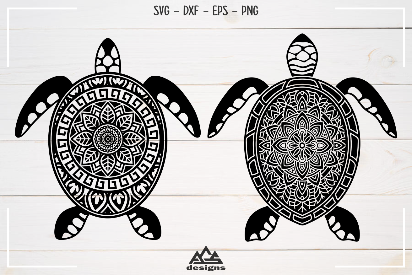 Download Sea Turtle Mandala Zentangle Svg Design By AgsDesign ...