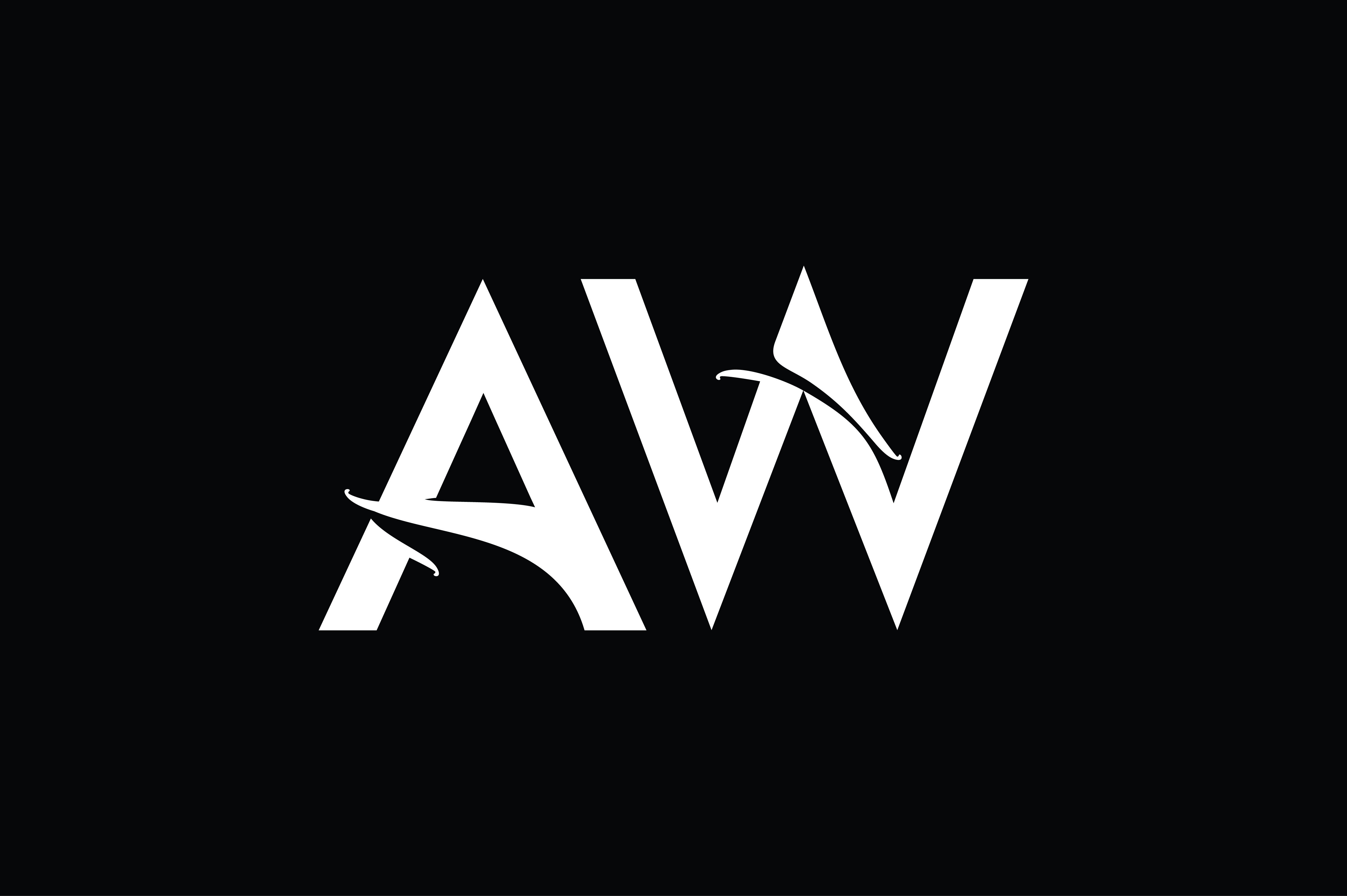 AW Monogram logo design By Vectorseller | TheHungryJPEG