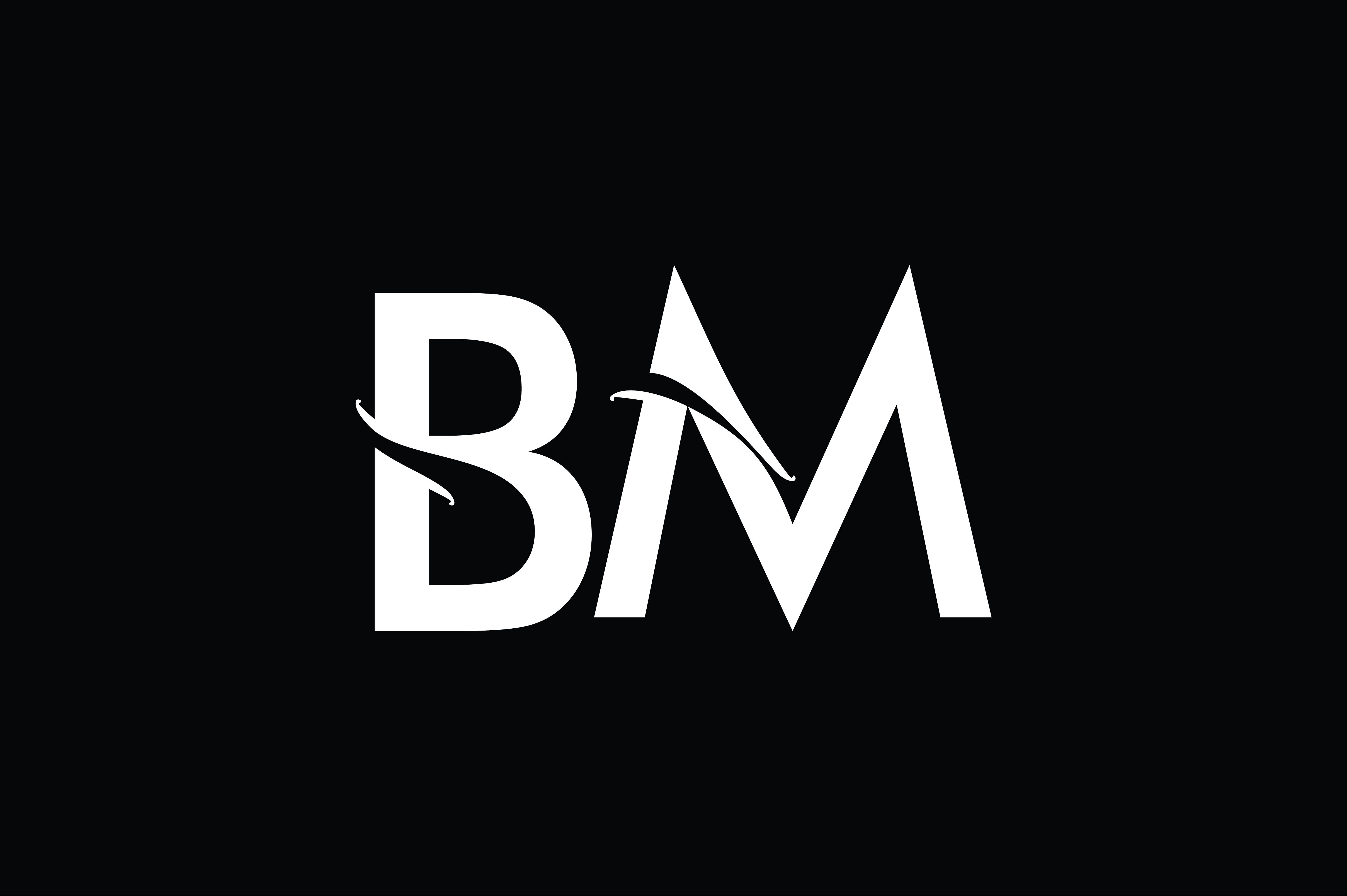 BM Monogram Logo Design By Vectorseller | TheHungryJPEG.com