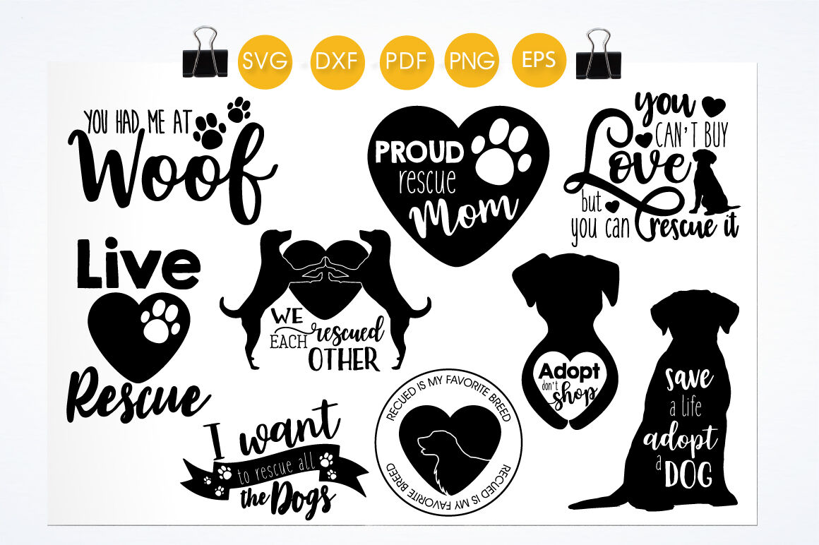 Rescue Dog svg bundle cutting files svg, dxf, pdf, eps, png By