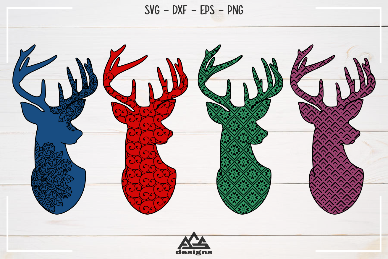 Download Deer Reindeer with Pattern Svg Design By AgsDesign ...