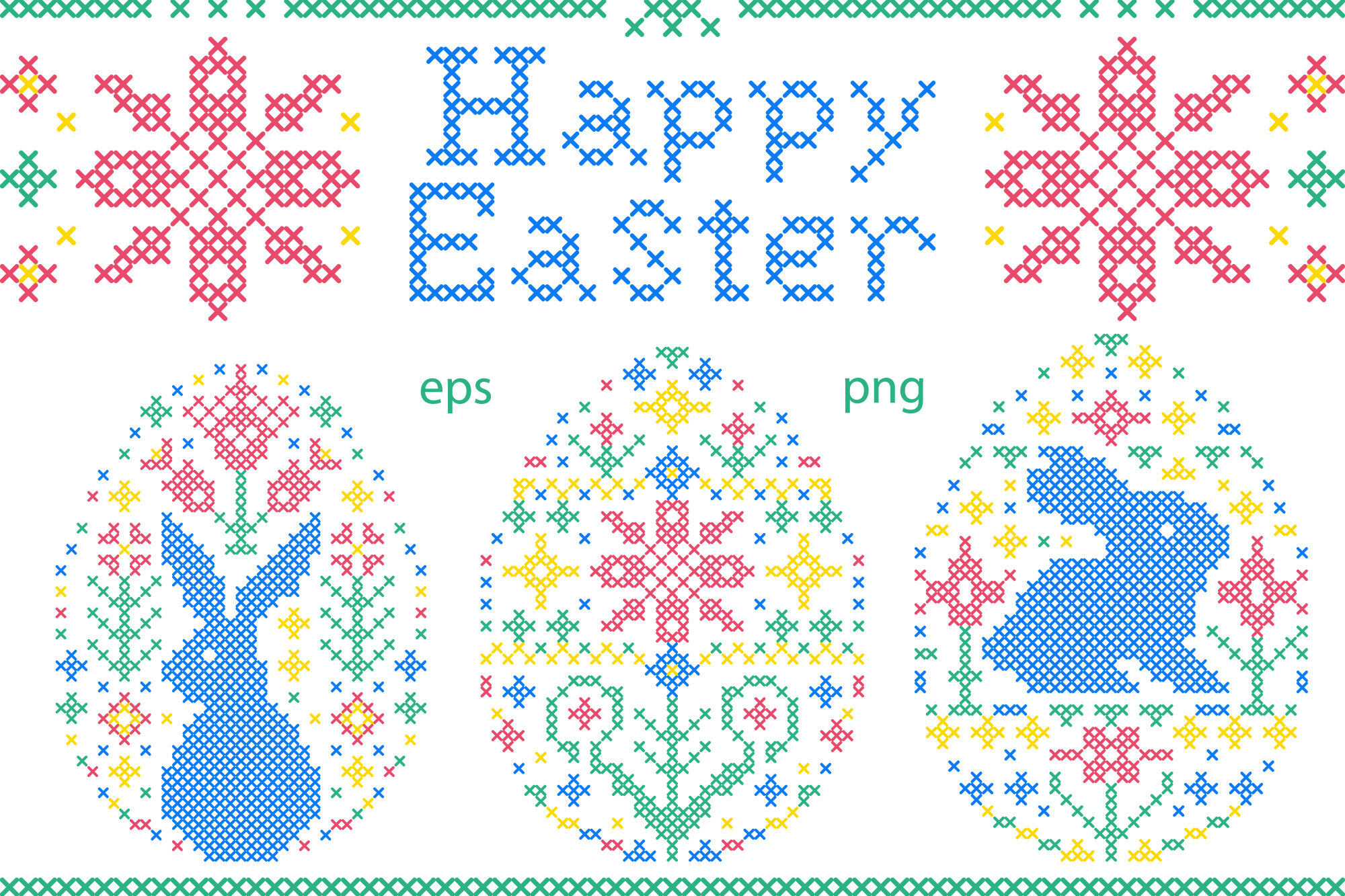 Easter Cross Stitch By Warmjuly Thehungryjpeg Com