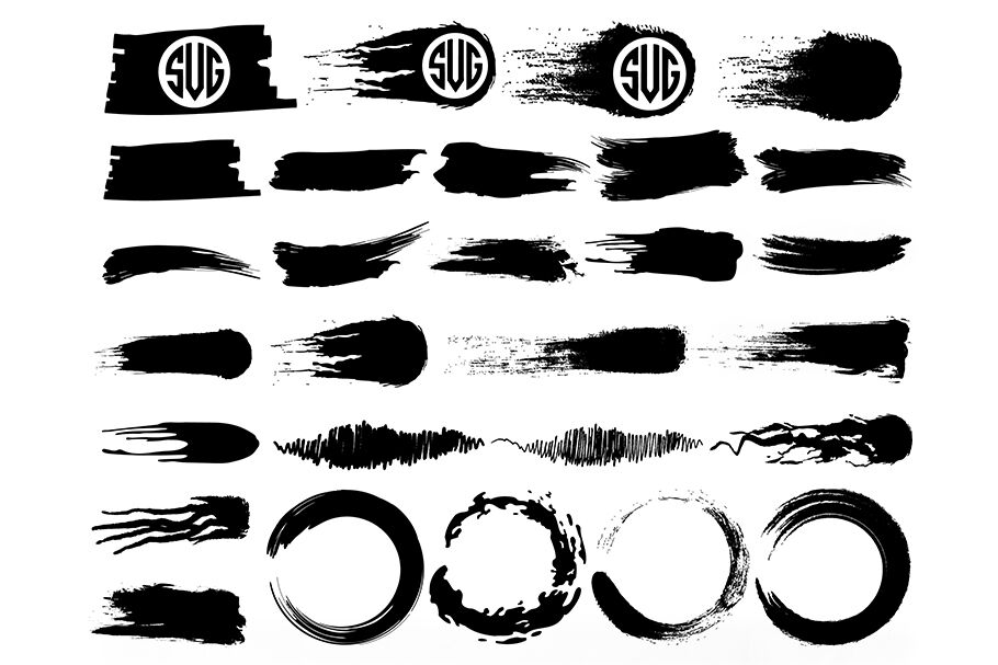 Download Brush Strokes SVG, Circle Brush SVG, Paint Splatter ...