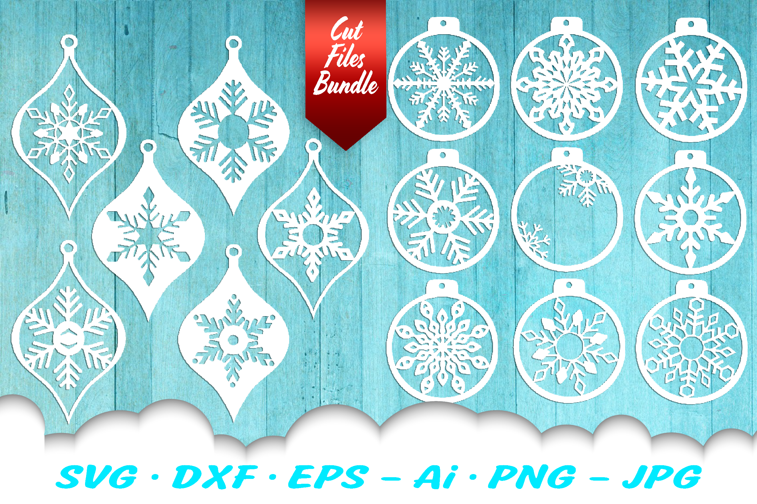 Download Snowflake Christmas Ornament Earring SVG DXF Cut Files By ...