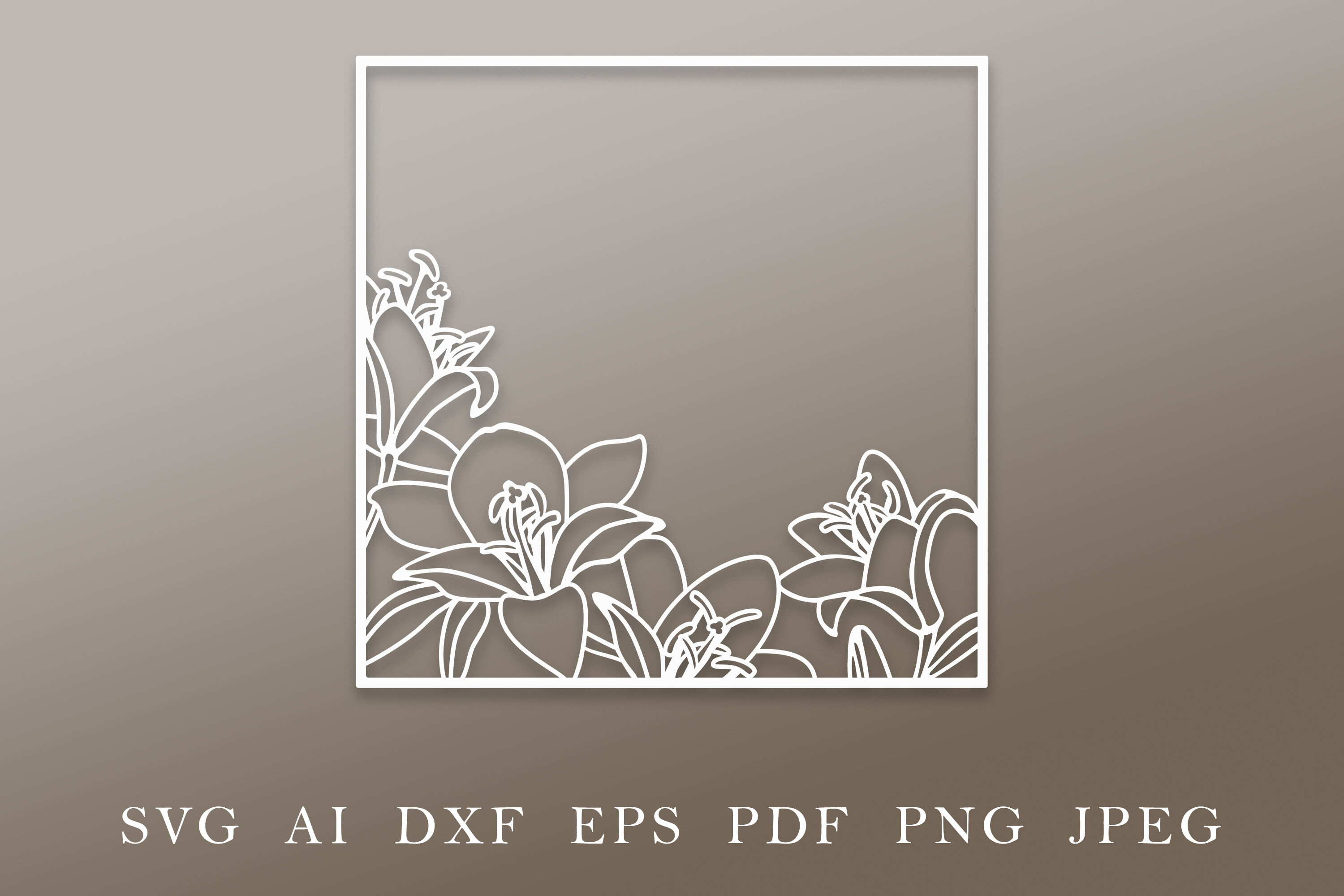 Square with Flowers, Monogram Frame Graphic by PoshAlpaca · Creative Fabrica