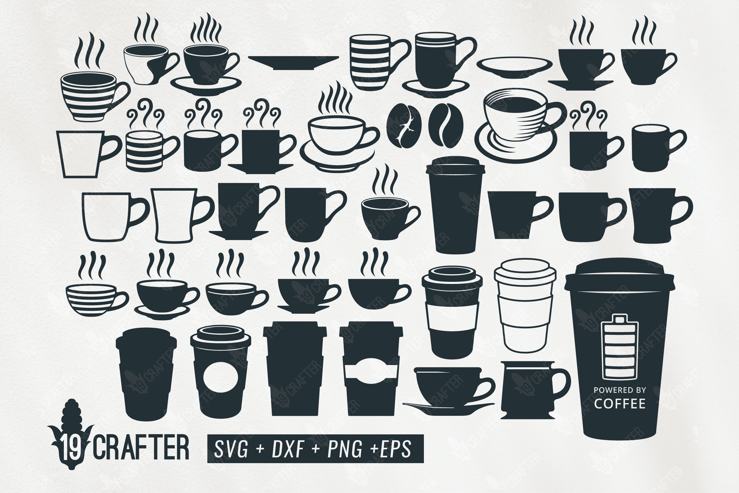 Download Coffee Cup And Mug Set Svg Bundle By Greatype19 Thehungryjpeg Com