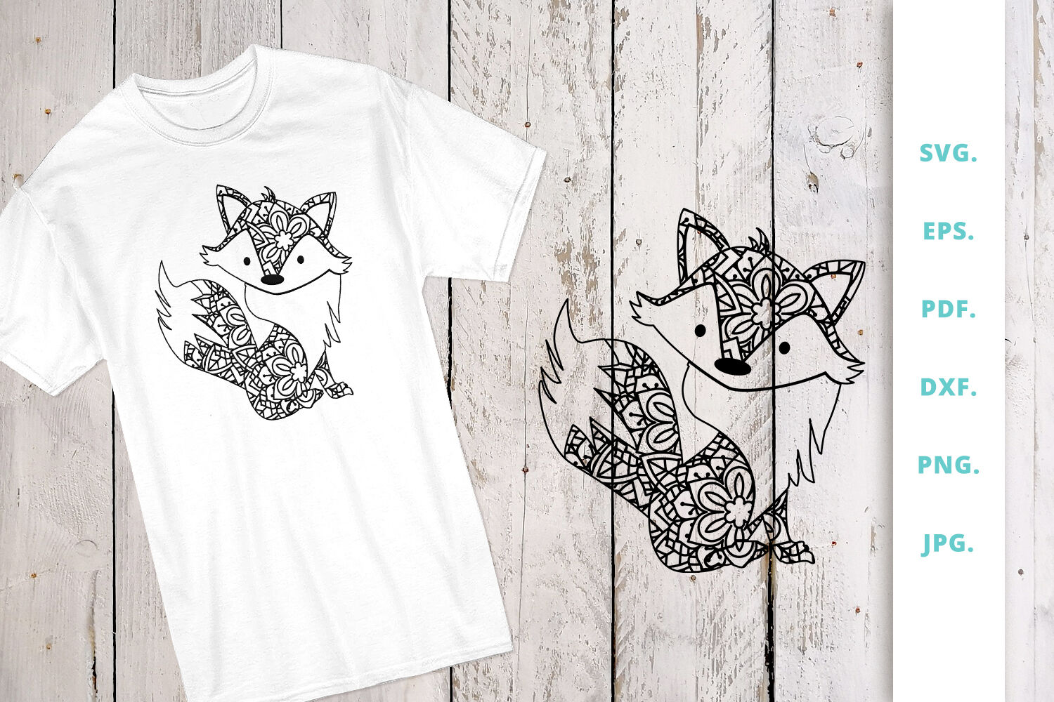 Download Mandala Cute Fox Svg file, Cut File v3 By Sintegra ...