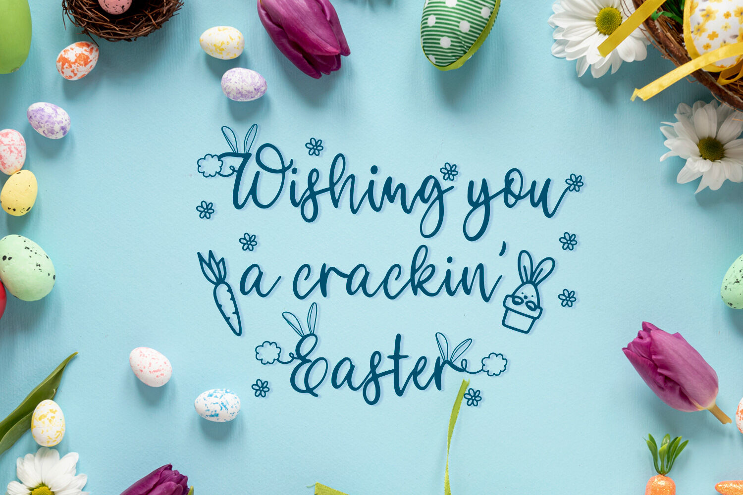 Bunny Tail An Easter Script Font With Doodles By Freeling Design House Thehungryjpeg Com