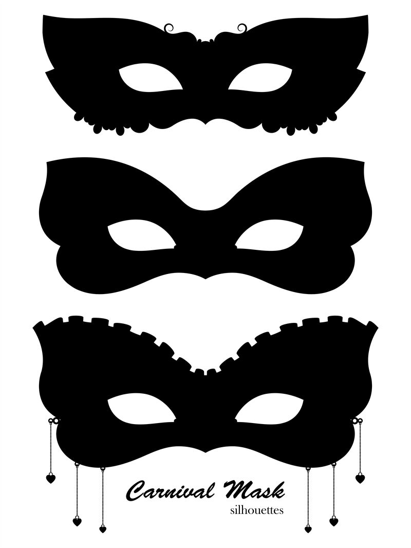 Carnival Mask Black Silhouettes By Smartstartstocker Thehungryjpeg