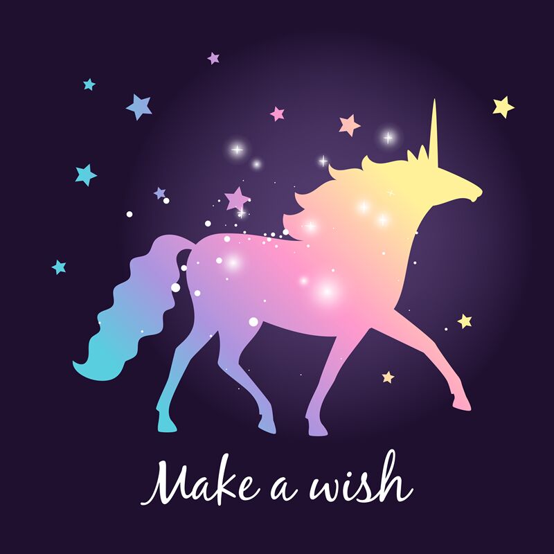 Unicorn silhouette with stars poster By SmartStartStocker ...