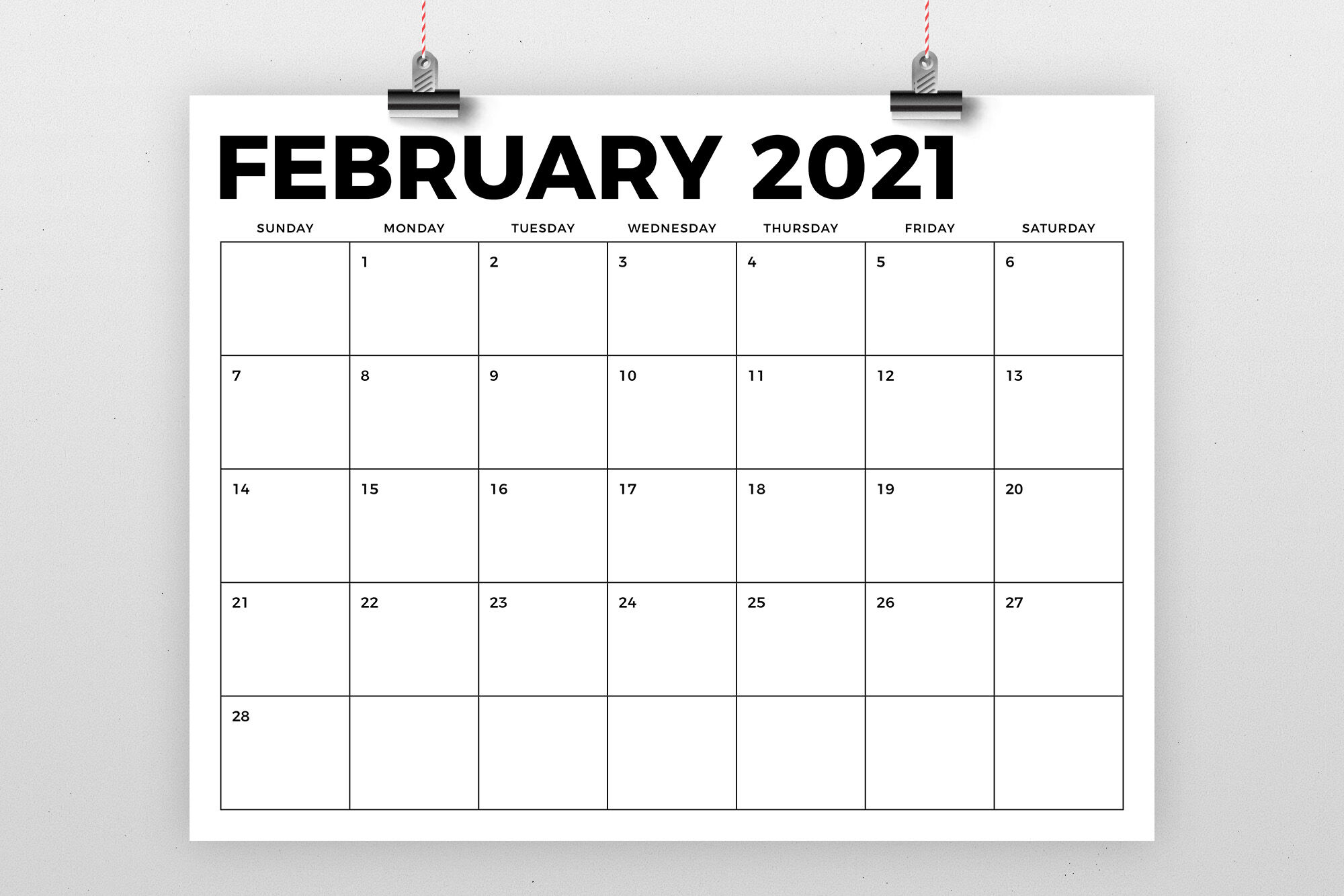 Featured image of post February 2021 Printable Calendar 2021 Singapore / Select the paper size of the monthly by clicking on the desired button