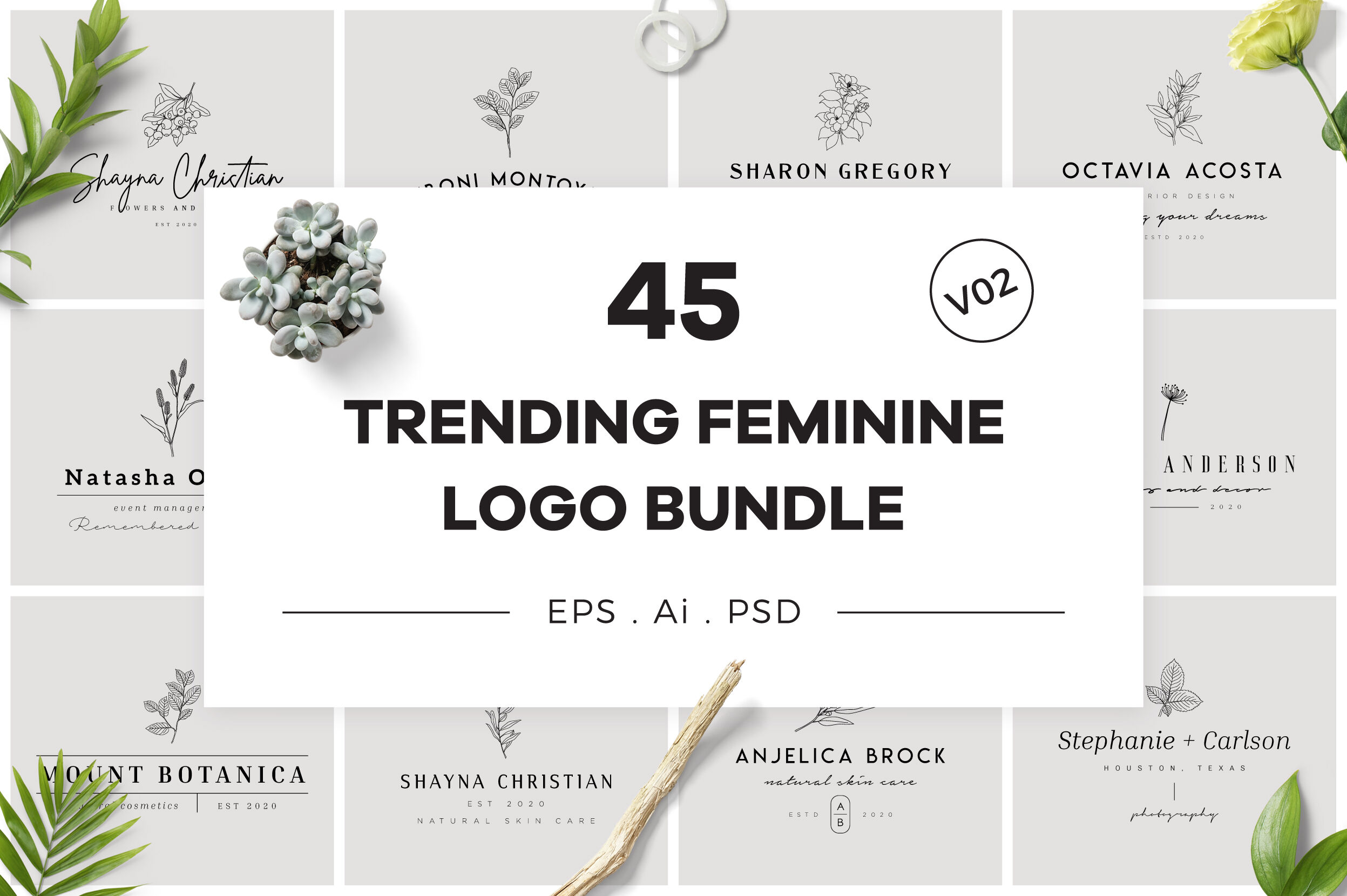 Trending Feminine Logo Bundle V02 By Xpertgraphicd Thehungryjpeg Com