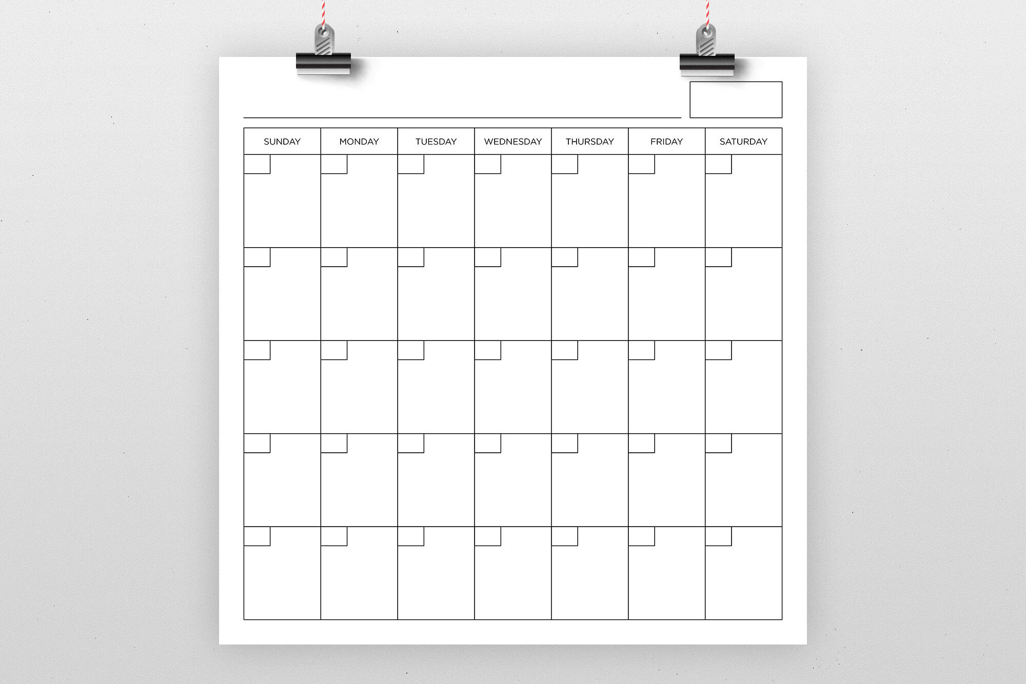 Free Printable Calendars With Large Squares