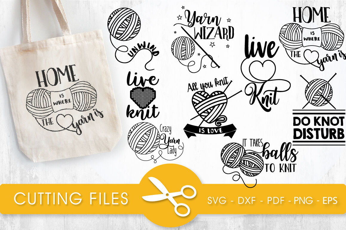 Download Knitting Svg Bundle Cutting Files Svg Dxf Pdf Eps Png By Prettycuttables Thehungryjpeg Com