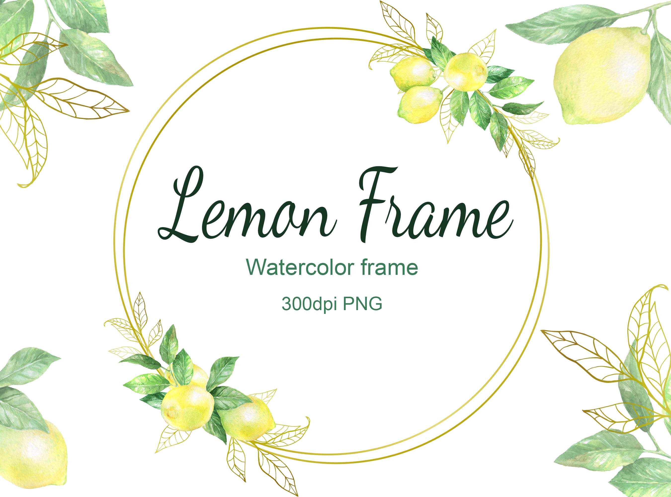 Watercolor Digital Lemon Wreath Frame By Vilenaart Thehungryjpeg Com