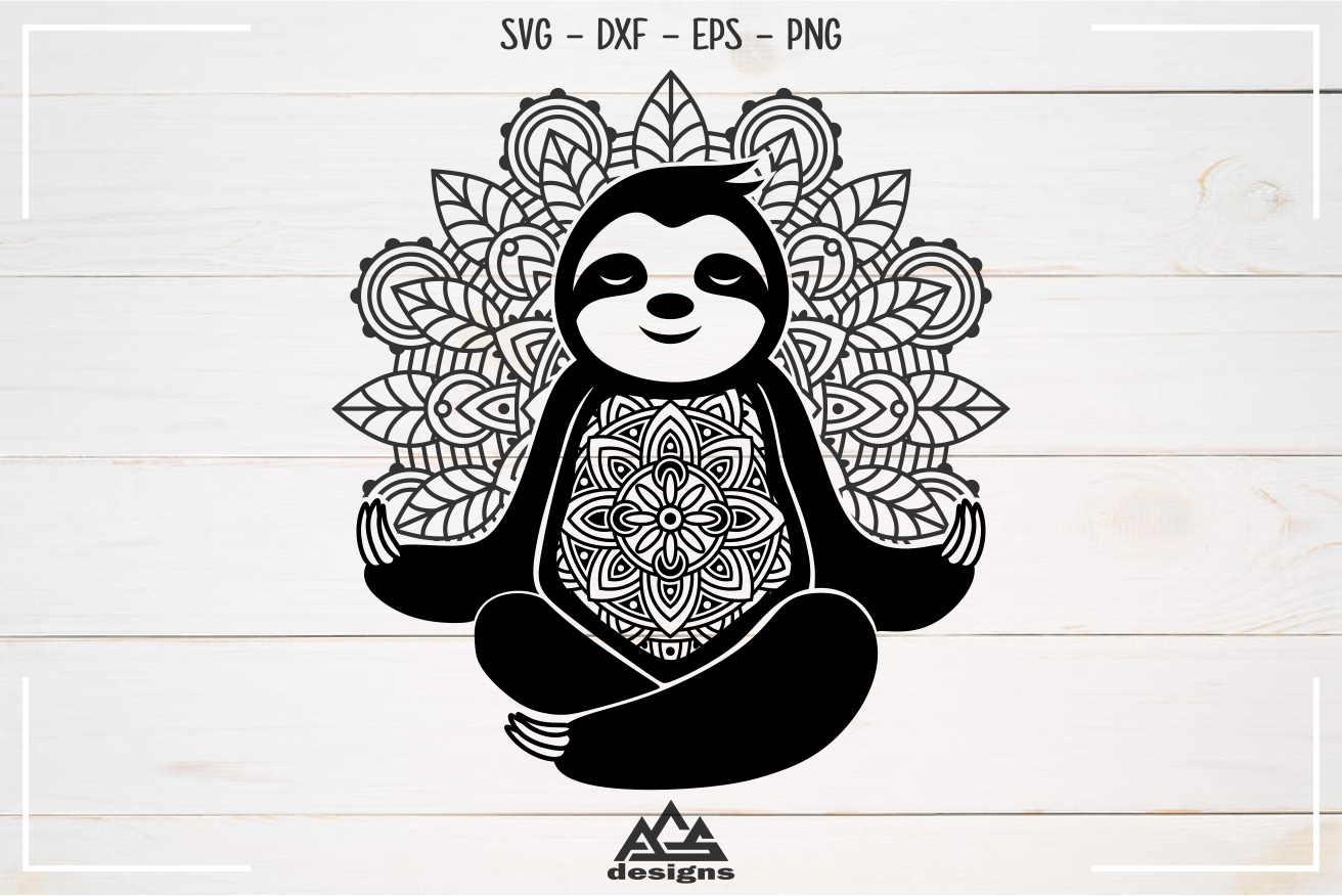 Sloth Mandala Zentangle Svg Design By Agsdesign Thehungryjpeg Com