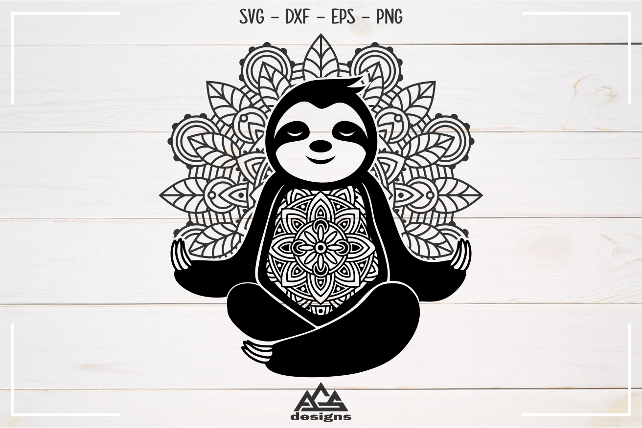 Sloth Mandala Zentangle Svg Design By AgsDesign ...