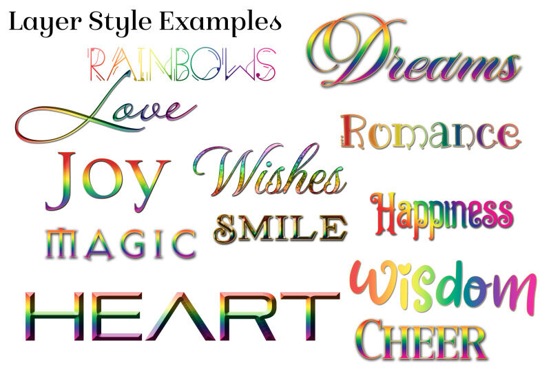 Rainbow Layer Styles For Photoshop Set Of 30 Styles By Sapphire X Designs Thehungryjpeg Com