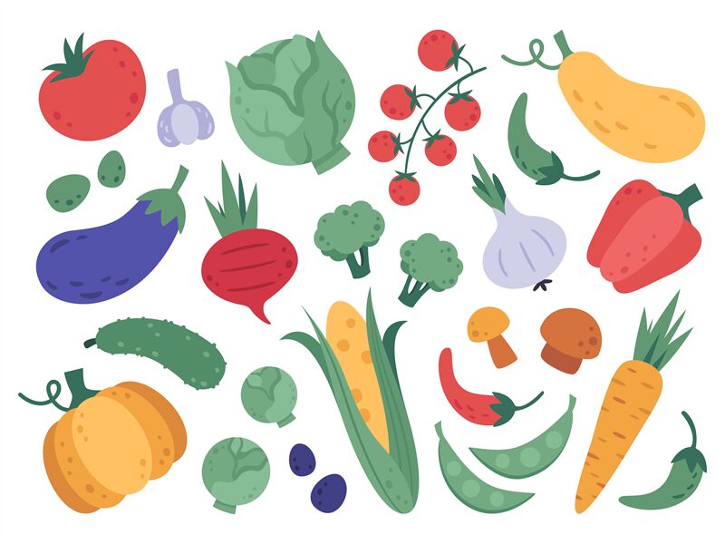 Premium Vector  Fresh vegetables cartoon