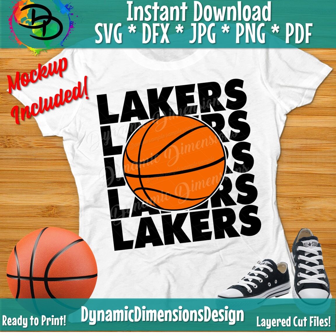 Ready to Print T-shirt Design Lakers Png File Download for 