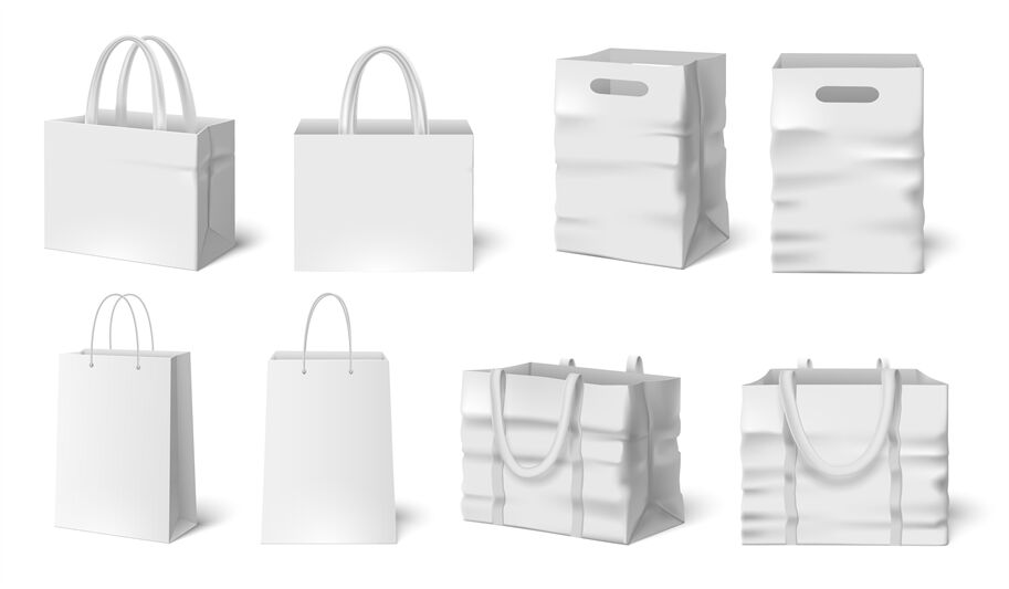 White Paper Shopping Bag Mockup