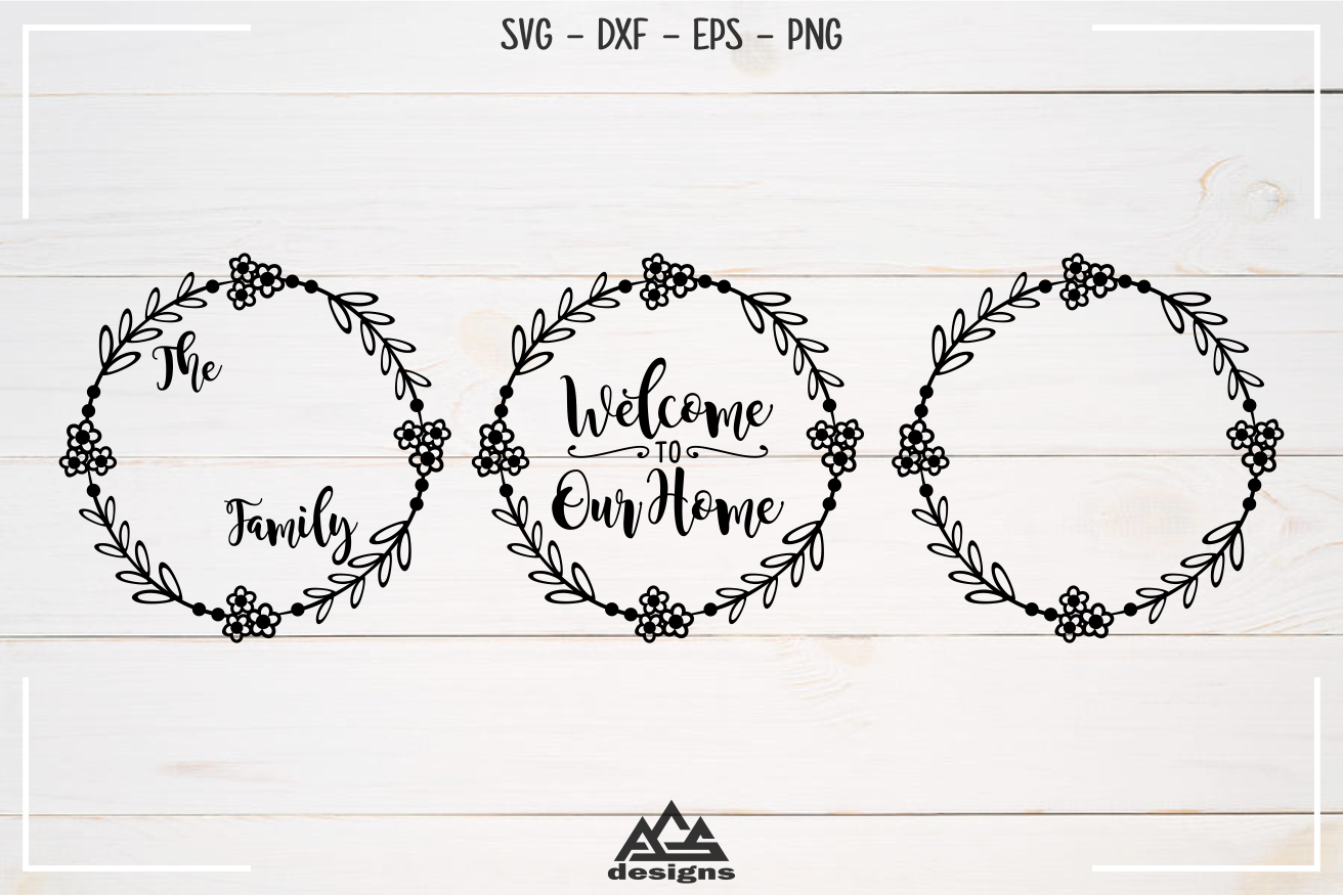 Download Flower Wreath Family Name Svg Design By Agsdesign Thehungryjpeg Com