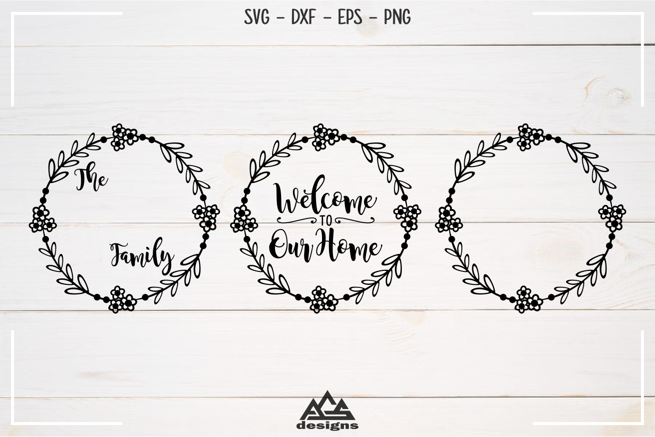 Download Flower Wreath Family Name Svg Design By AgsDesign ...