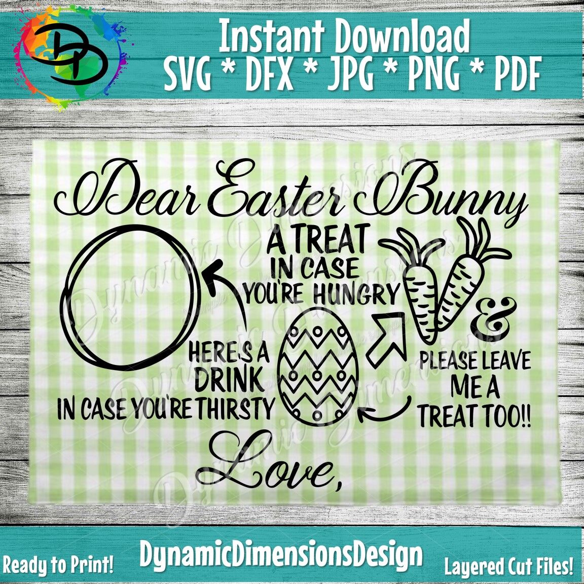 Dear Easter Bunny Tray Svg Carrot For Easter Bunny Carrots For Bunny By Dynamic Dimensions Thehungryjpeg Com