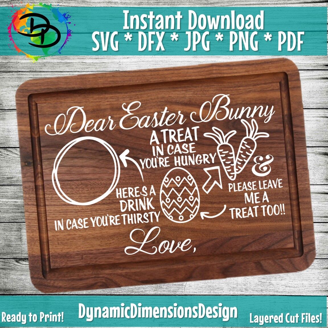 Download Dear Easter Bunny Tray Svg Carrot For Easter Bunny Carrots For Bunny By Dynamic Dimensions Thehungryjpeg Com