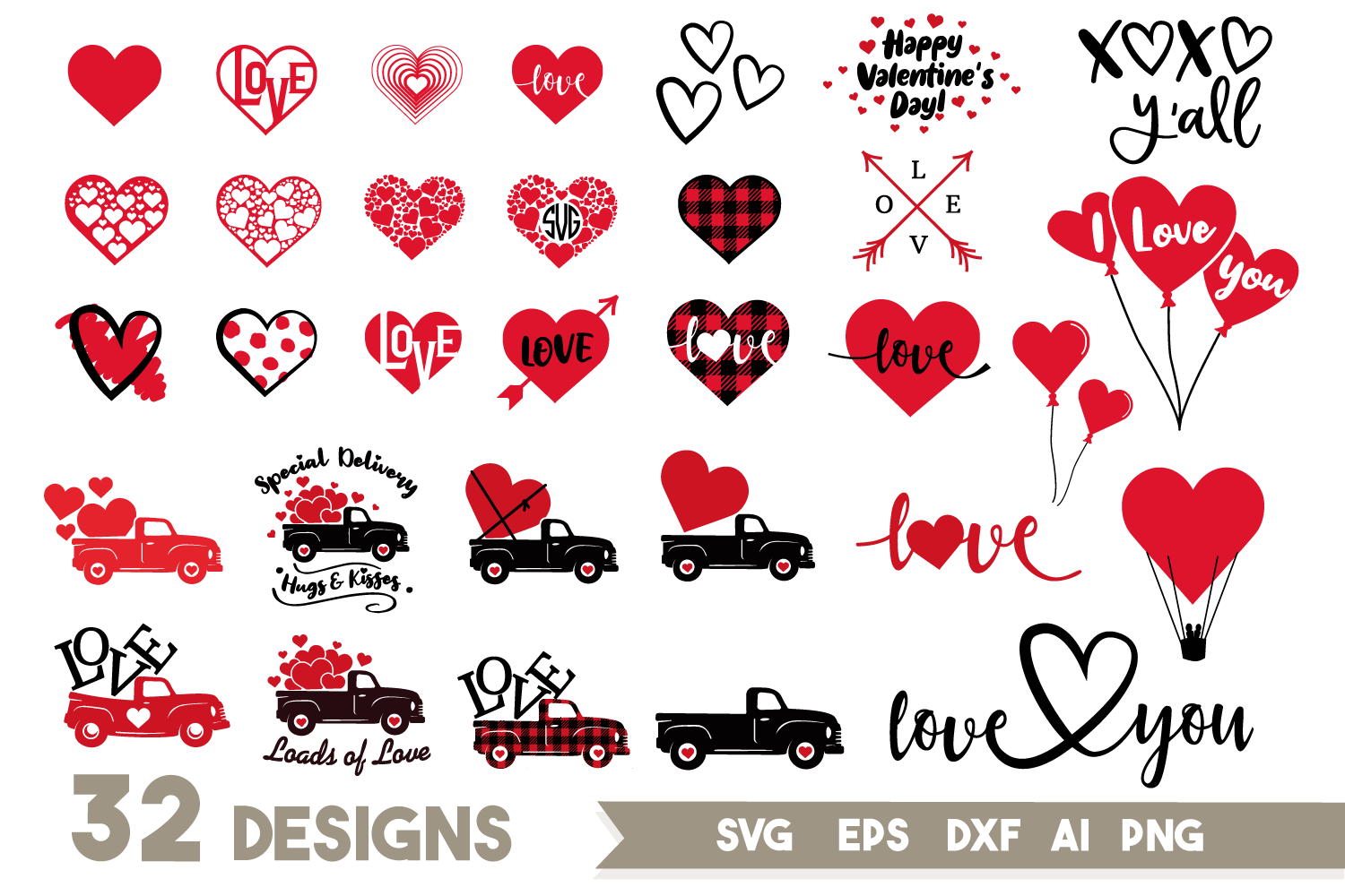 Valentines Day SVG Bundle, Love Svg,Valentine Svg,Valentines Truck SVG