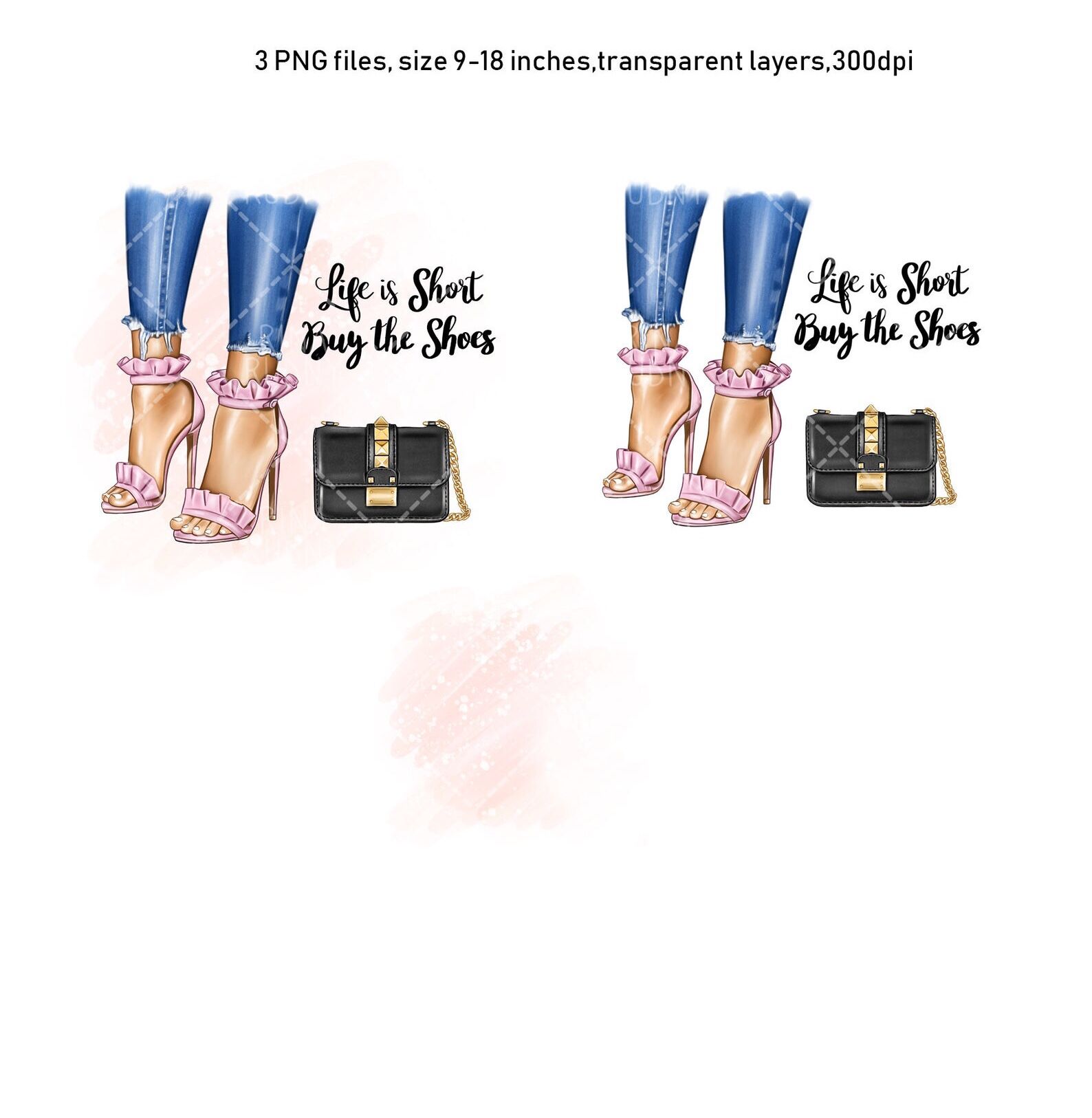 Fashion high heel shoes and bag clipart By RinaRudny | TheHungryJPEG