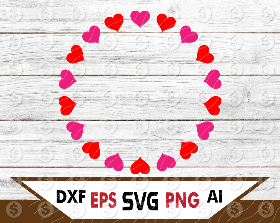 Download Heart circle monogram frame SVG Files for Cricut ...