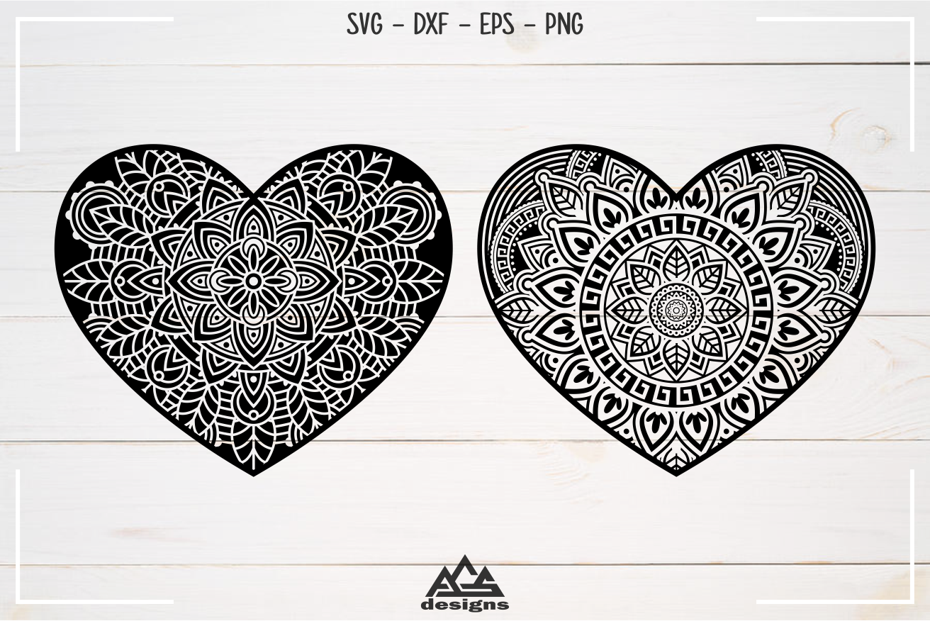 Love Heart Mandala Svg Design By Agsdesign Thehungryjpeg Com