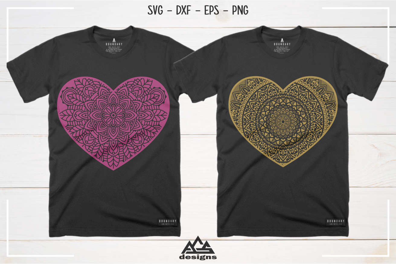 Love Heart MANDALA Svg Design By AgsDesign | TheHungryJPEG.com