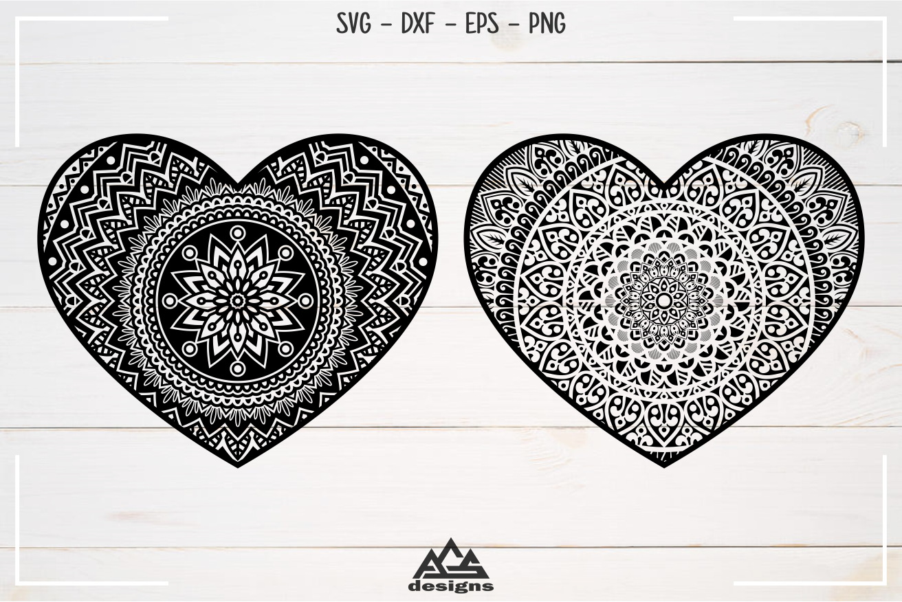 Download Love Heart MANDALA Svg Design By AgsDesign | TheHungryJPEG.com