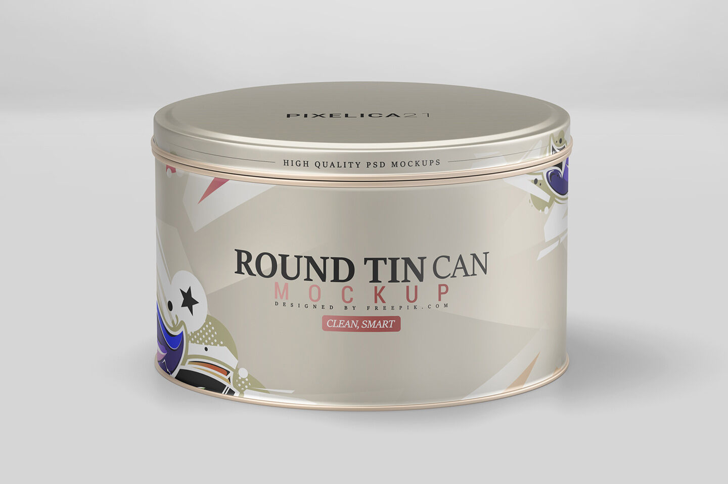 Download Round Tin Can Mockup By Pixelica21 Thehungryjpeg Com