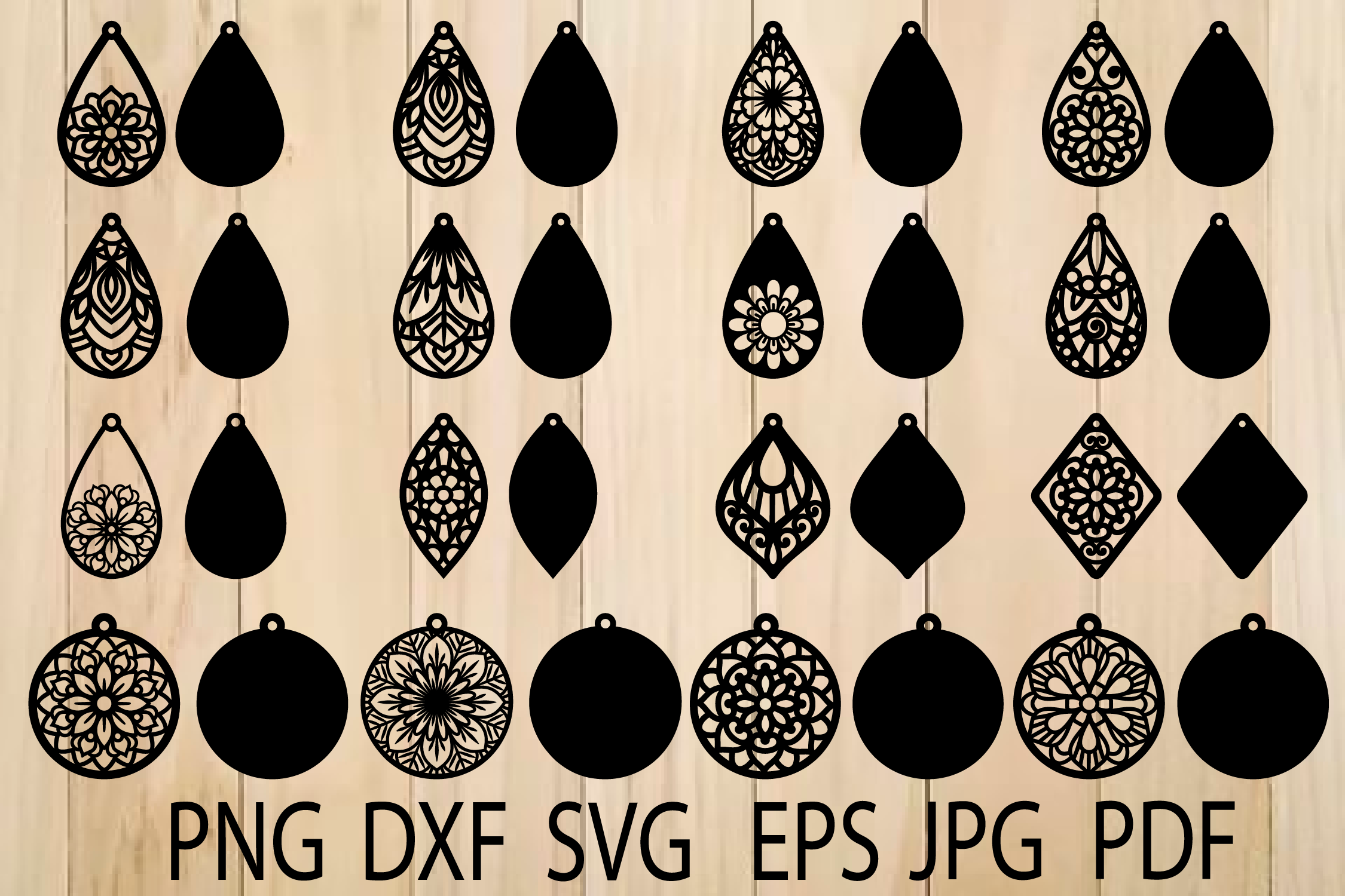 Download Earrings SVG, Mandala Earring SVG, Earrings Template By ...