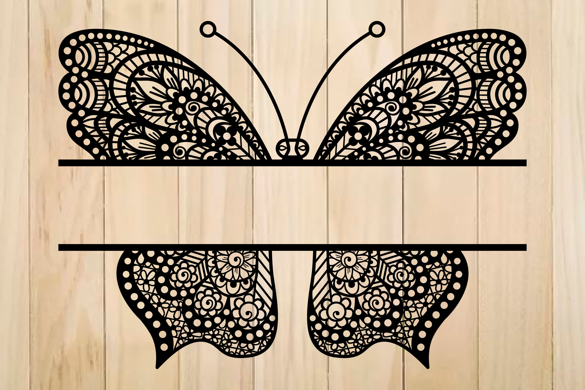 Butterfly SVG, Butterfly Monogram Frame, Zentangle SVG By