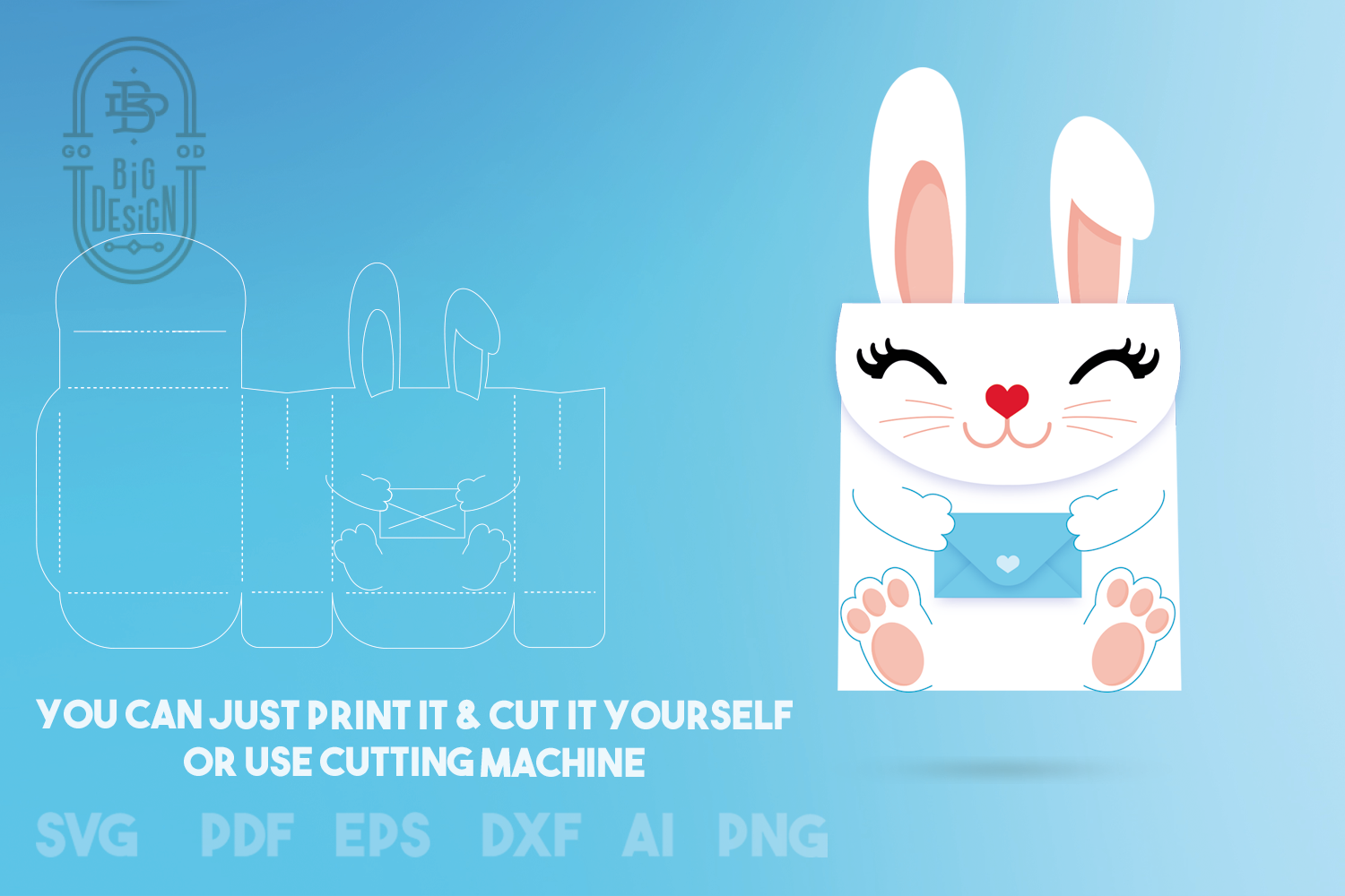 Download Box Svg File Bunny Box Svg Template Easter Svg Gift Box By Big Design Thehungryjpeg Com