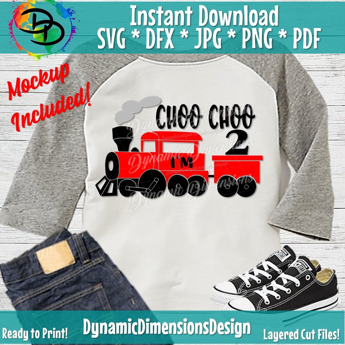Download Choo Choo I'm 2 SVG, 2nd Birthday Cut File, Boy Train Design, Train Sh By Dynamic Dimensions ...