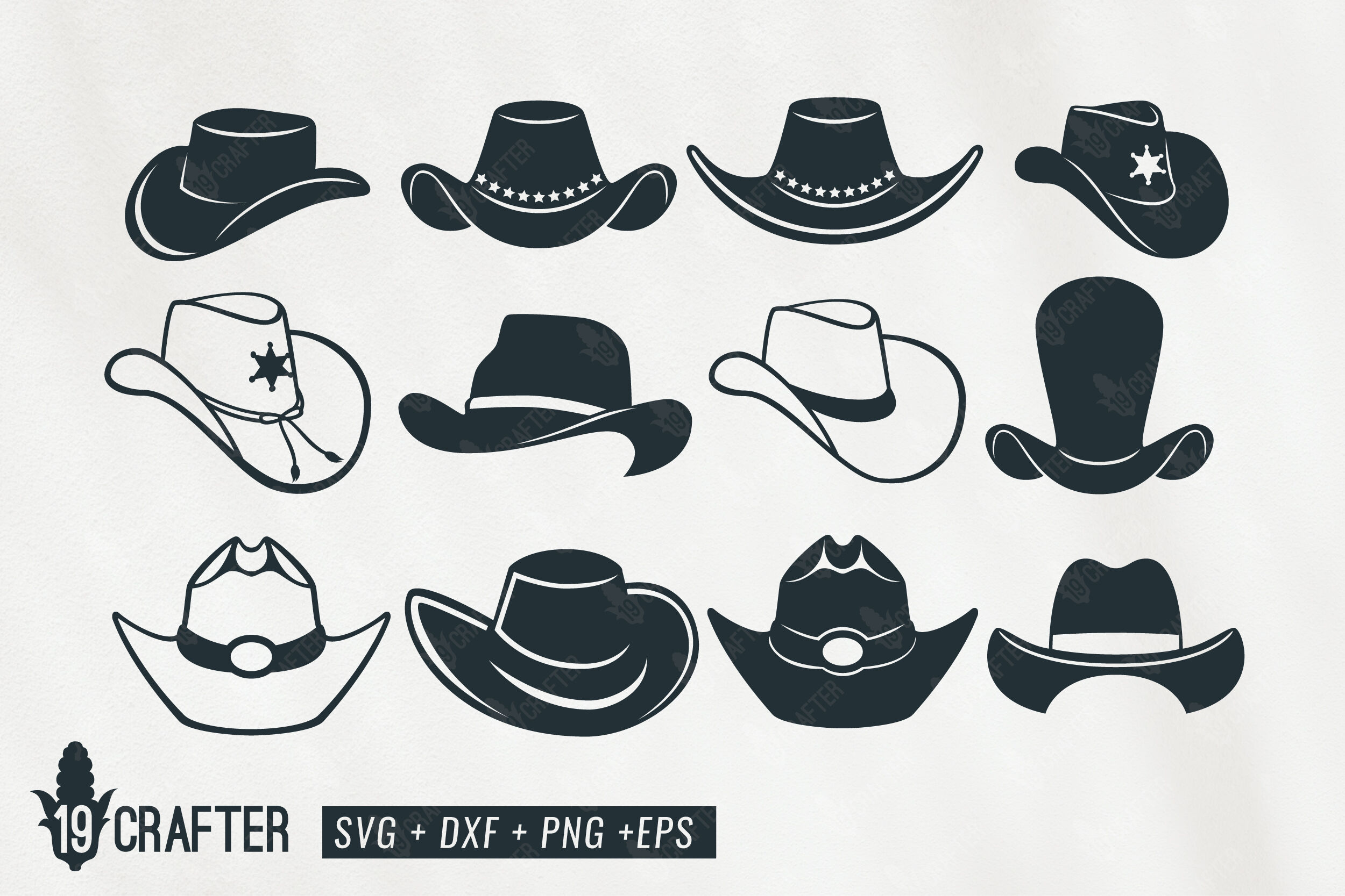 Download cowboy hat clipart svg bundle By greatype19 ...