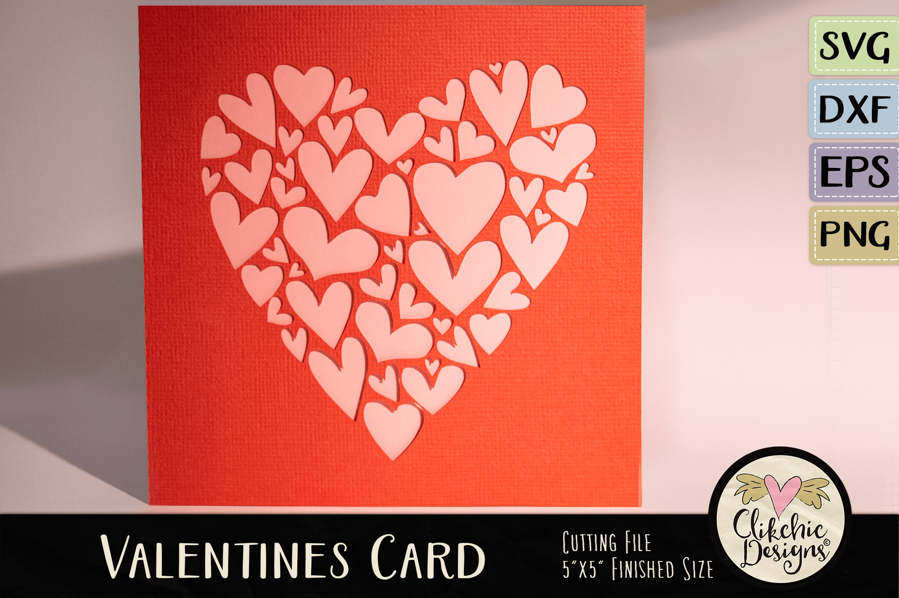 Download Valentine Hearts SVG Card Cutting File By Clikchic Designs ...