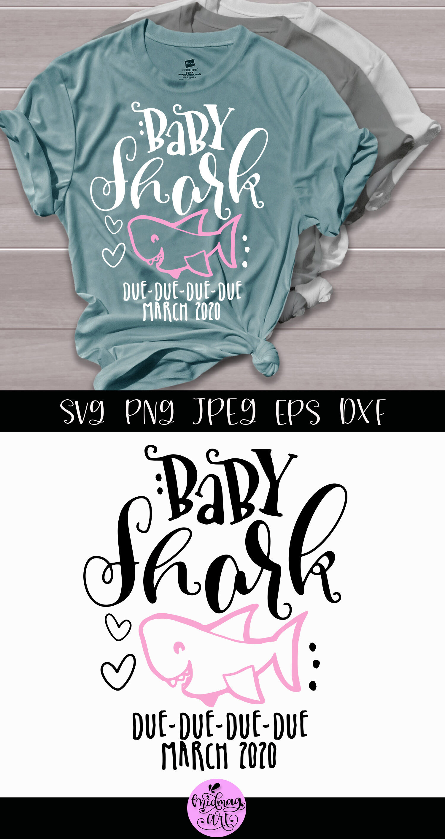 Download Baby shark due svg, pregnancy sayings svg By Midmagart ...